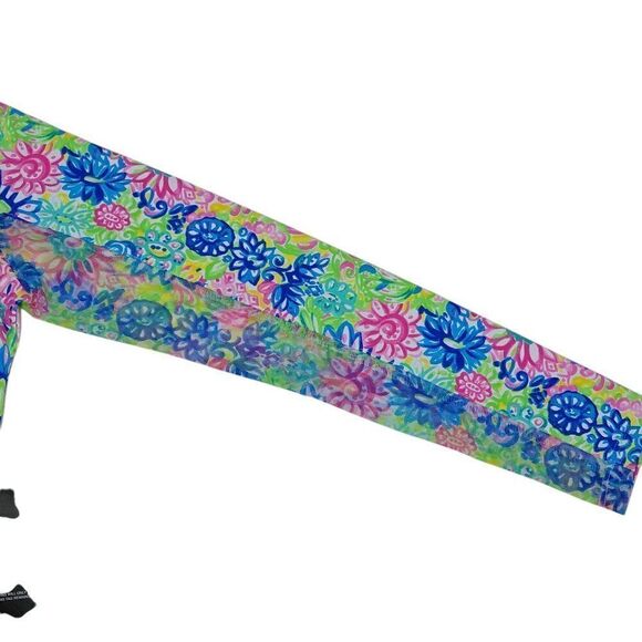 IBKUL Top Womens XS Long Sleeve Floral Mock Neck Zip UPF 50 Mesh Sleeve Golf NEW - Picture 5 of 13